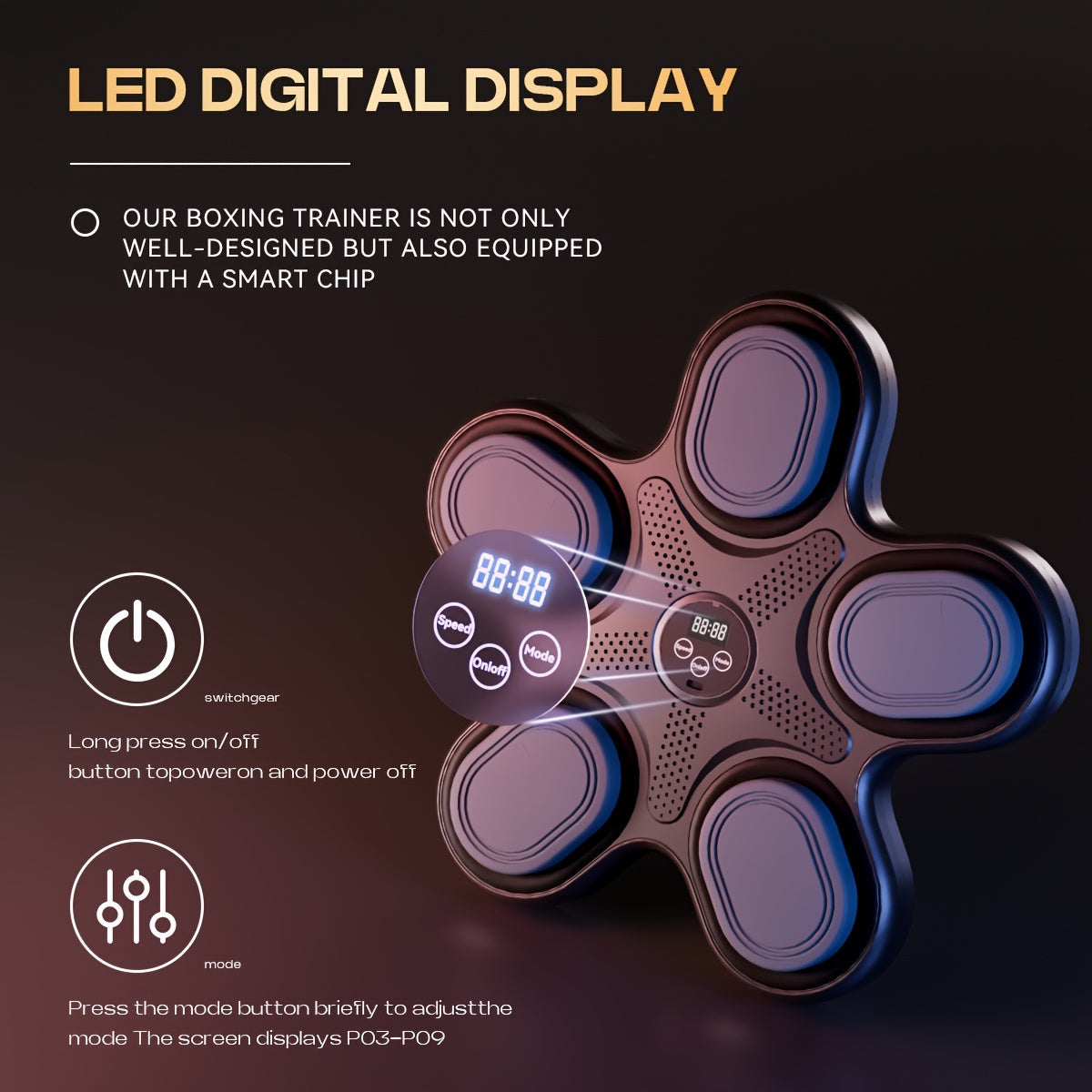 Smart Music Boxing Trainer Wall-Mounted Fitness Pad-3