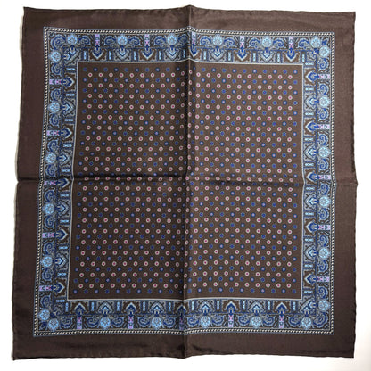 Brown Floral Silk Pocket Square-4
