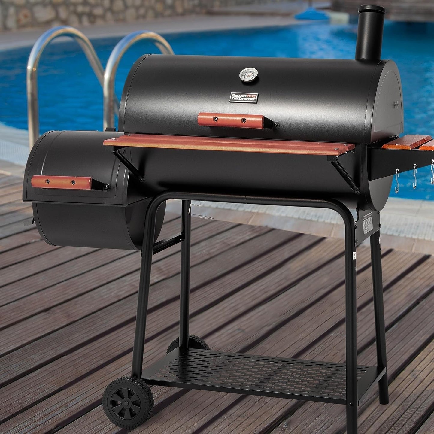 30 Inch Charcoal Grill 811 Inch, Side Tables, Smoker-0