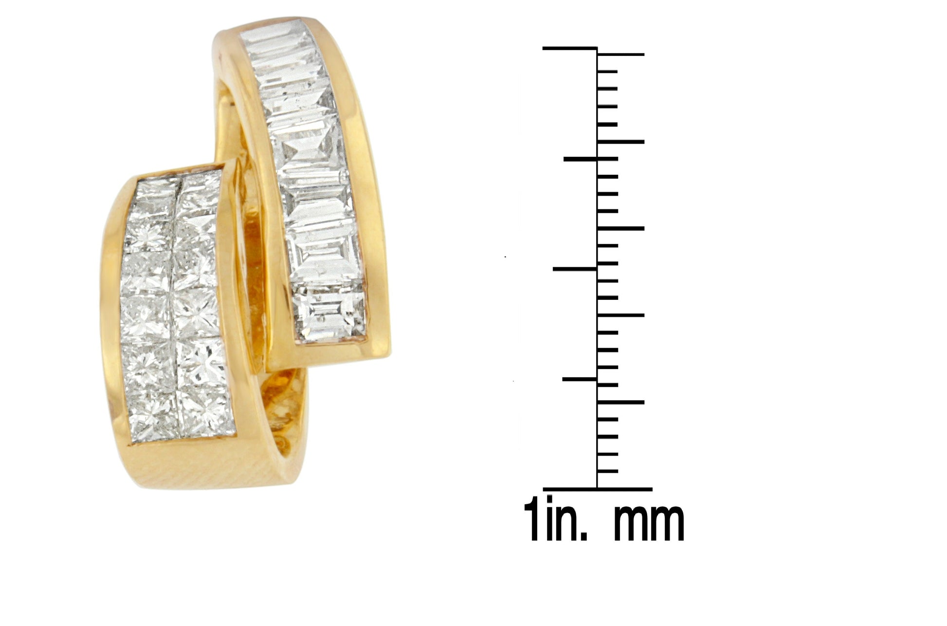 14K Yellow Gold 1 5/8 cttw Princess and Baguette Cut Diamond Fashion Pendant Necklace (G-H, VS2-SI1)-4