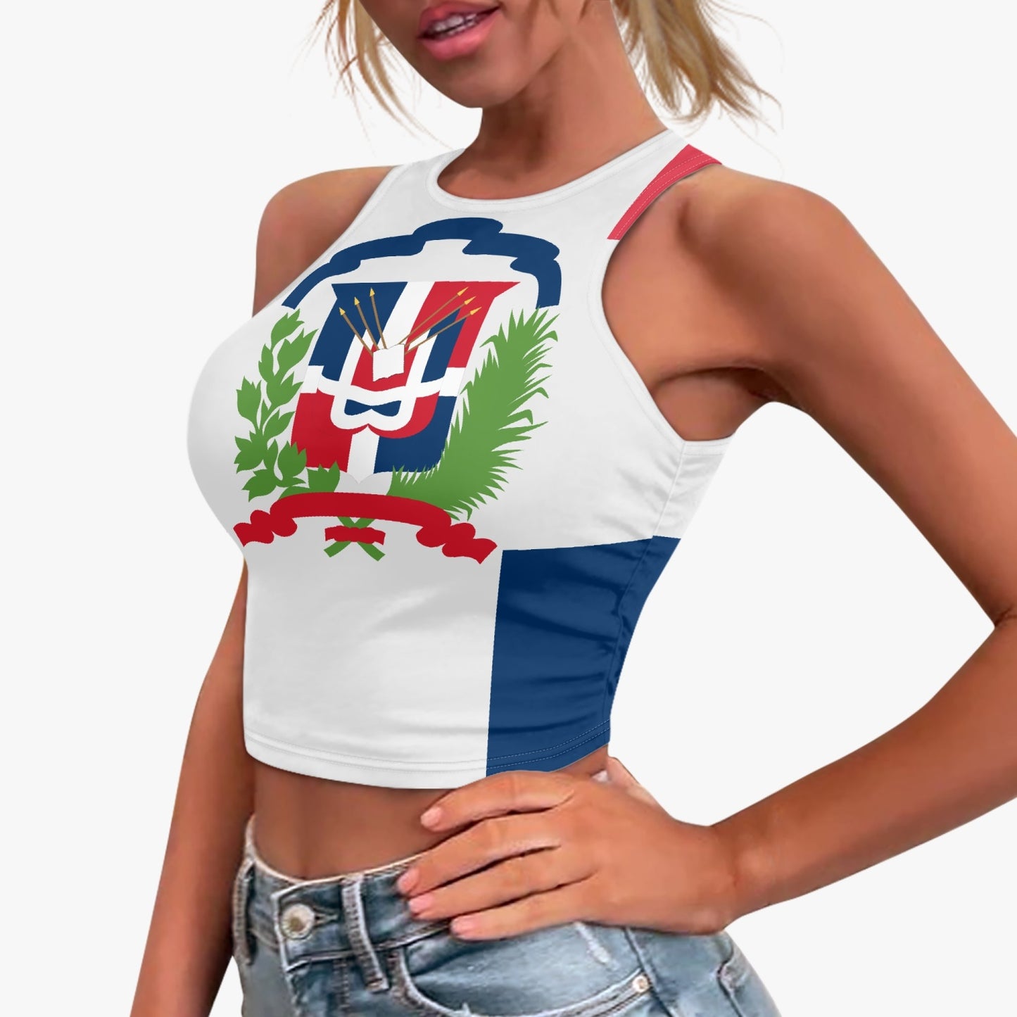 807 DOMINICAN REPUBLIC Racer Crop Top by SobG Designs