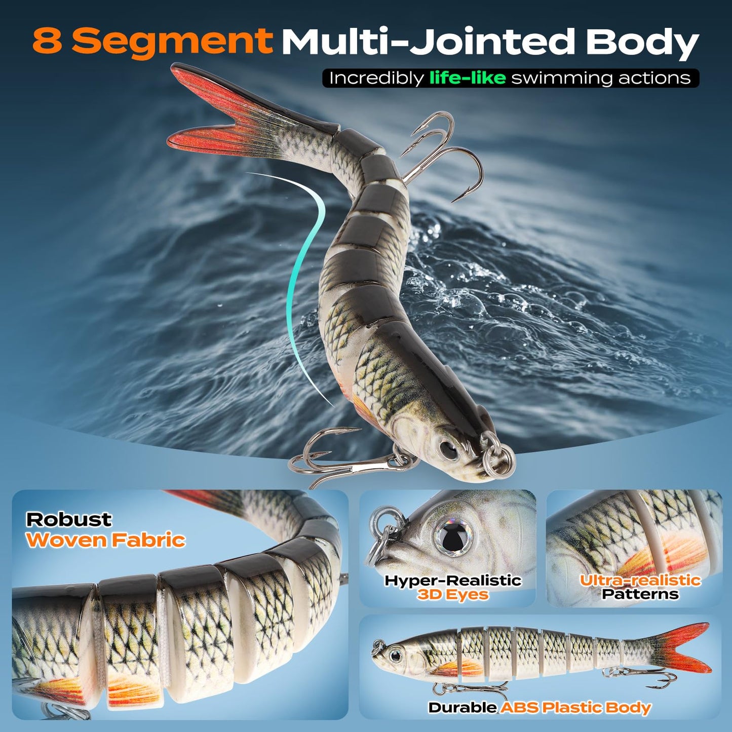 PLUSINNO Large 4-Layer Tackle Box with Tackle Included, 547Pcs Fishing Lures Kit - Pliers, Crankbait, Hooks, Weights & Accessories - Freshwater Bass Fishing Bait Lure Gear and Equipment, Gift for Men