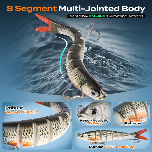 PLUSINNO Large 4-Layer Tackle Box with Tackle Included, 547Pcs Fishing Lures Kit - Pliers, Crankbait, Hooks, Weights & Accessories - Freshwater Bass Fishing Bait Lure Gear and Equipment, Gift for Men