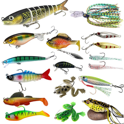 DAMIDEL 600 Pcs/Tackle Box Fishing Kit-Fishing Hooks,Sinkers, Swivels Snaps,Top Water Lure,Spoons,Soft Lures,Jig Heads, Frogs, Minnow, Accessories Equipment- Saltwater Freshwater Bass Bait Gear