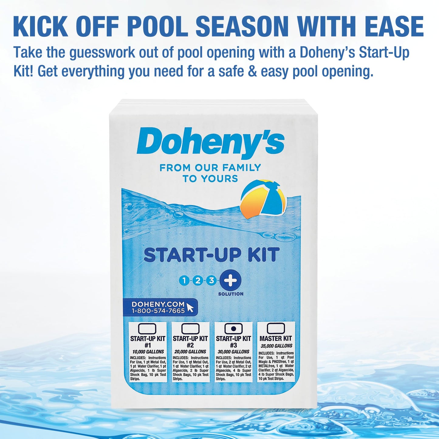 Doheny's Ultimate Pool Opening Start-Up Kit | Includes Metal Out, Spring Control, Clarifier & Super Shock | Prevents Stains, Rust & Scale | Free Test Strips | Pro-Grade Pool Chemicals