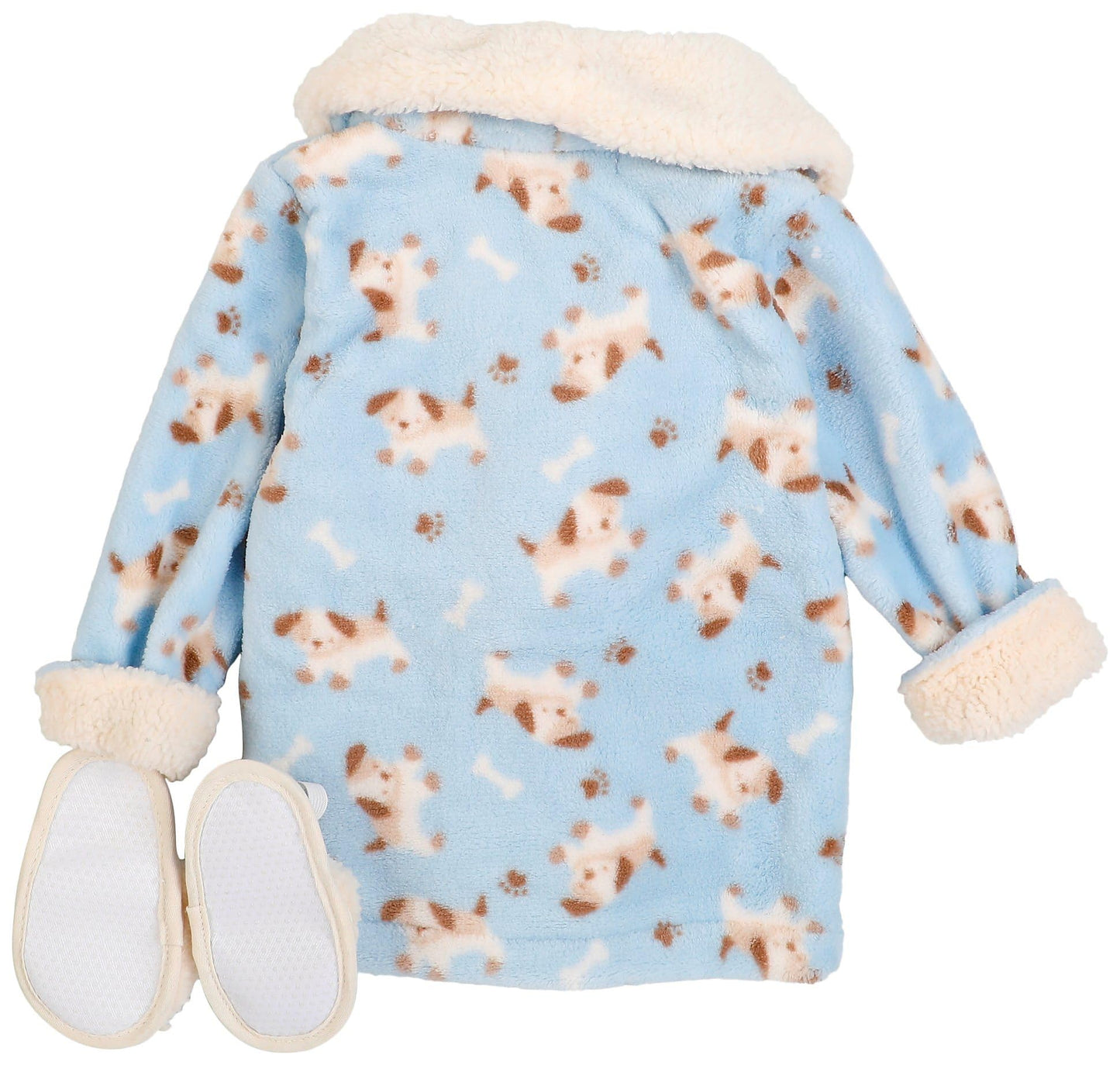 Jessica Simpson Baby 2 Pc Bath Robe and Slippers Set One Size Blue