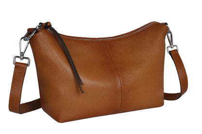 Iswee Soft Leather Handbags for Women Purses Brown Shoulder Bags Cross Body Bag Satchel Tote Travel Bag Hobo (Sorrel)