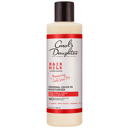 Curly Hair Products by Carol's Daughter, Hair Milk Original Leave-In Moisturizer for Curls, Coils and Waves with Agave and Shea Butter, 8 Fl Oz (Packaging May Vary)