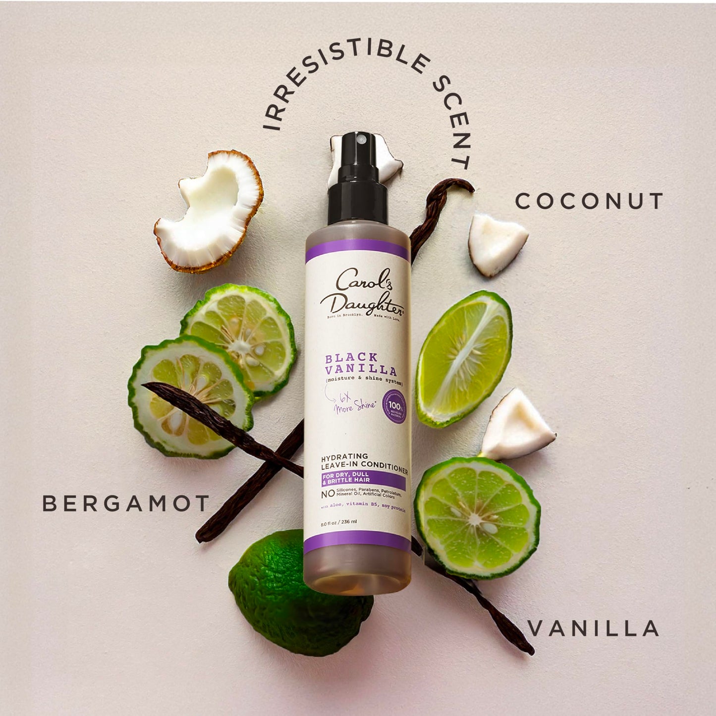 Carol's Daughter Black Vanilla Leave In Conditioner for Curly, Wavy or Natural Hair, Moisturizing Hair Care for Dry, Dull or Brittle Hair, 8 Fl Oz