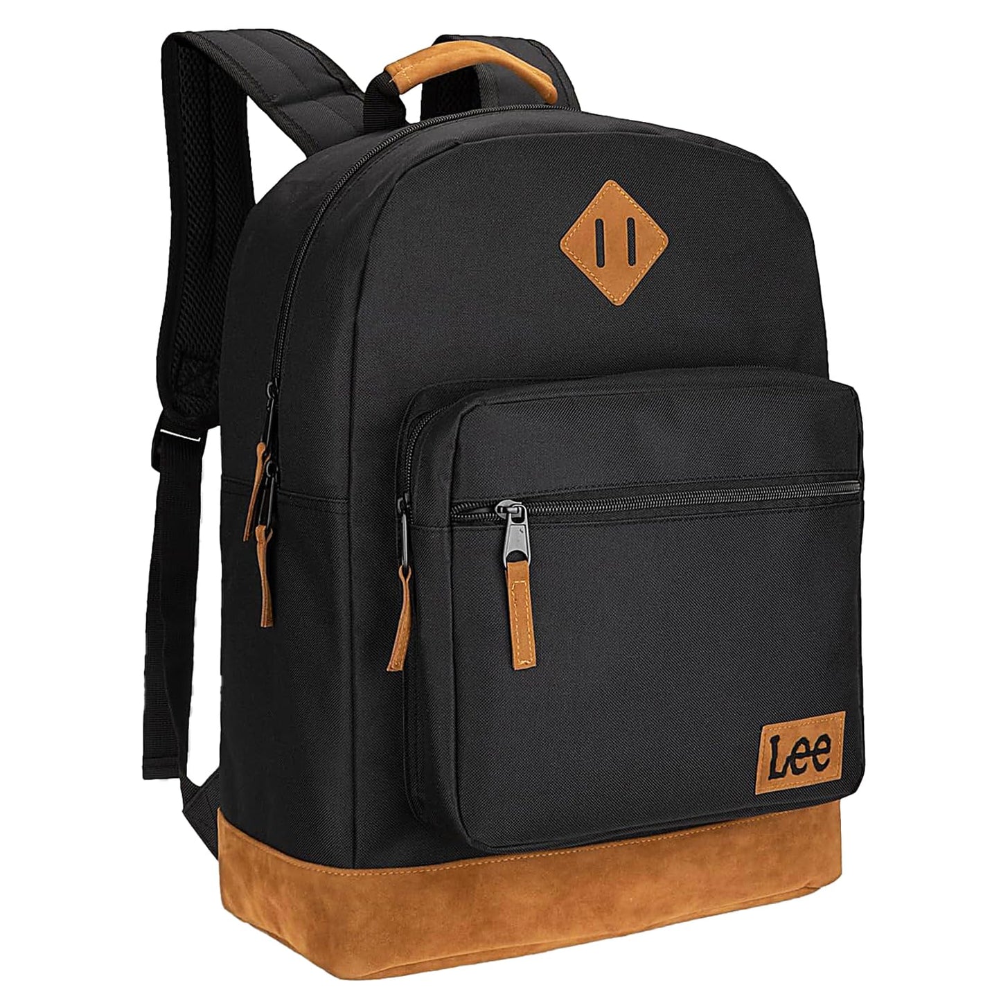 Lee Authentic Jeans Company Study Backpack for Class, Padded Laptop Sleeve Fits 15.6 Inch Notebook (Black)