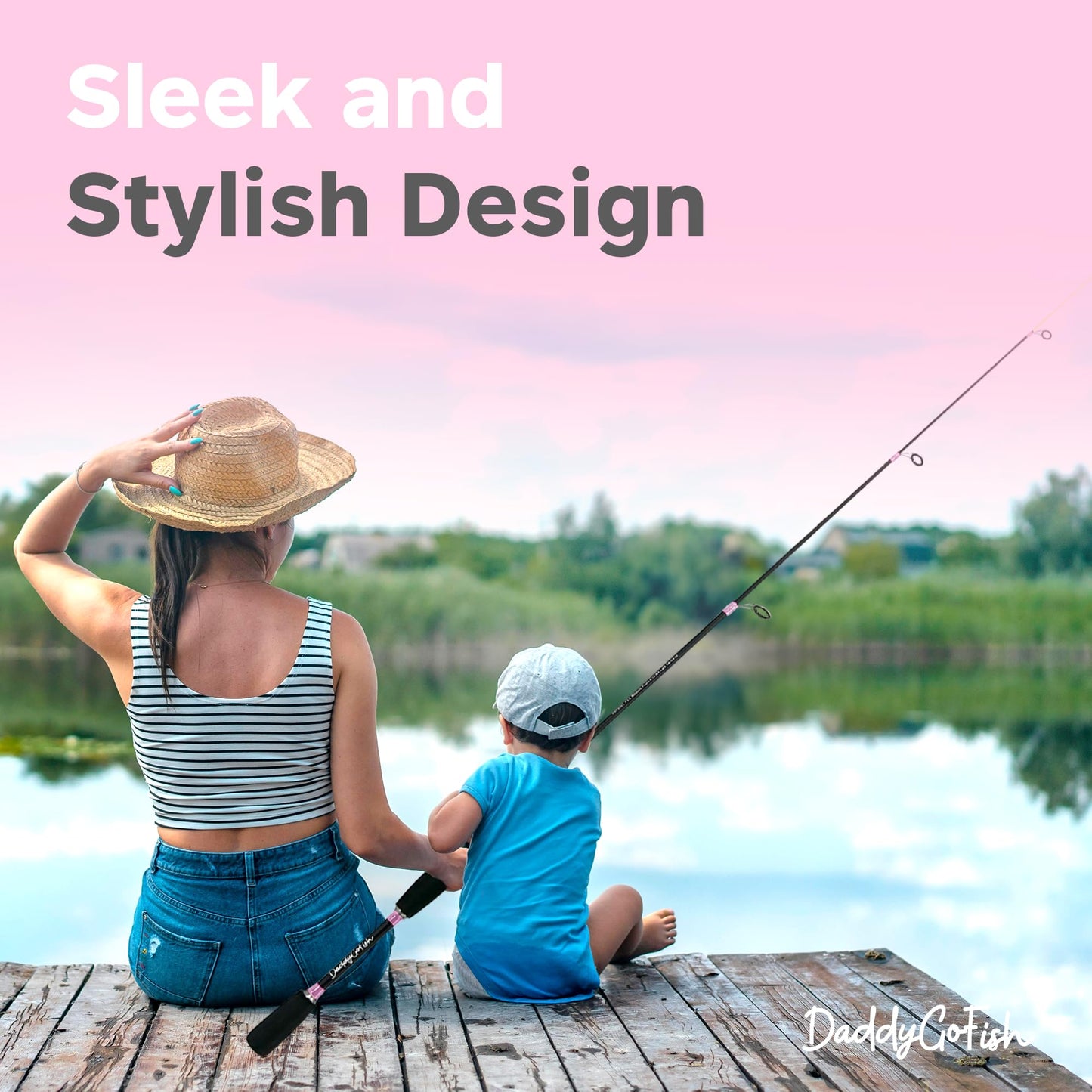 DaddyGoFish Spinning Fishing Rod and Reel Combo Set with Tackle Box | Kids Fishing Pole | Carbon Fiber Telescopic Fishing Rod Kit | Spinning Reel for Travel Saltwater Freshwater Fishing Gear Kit