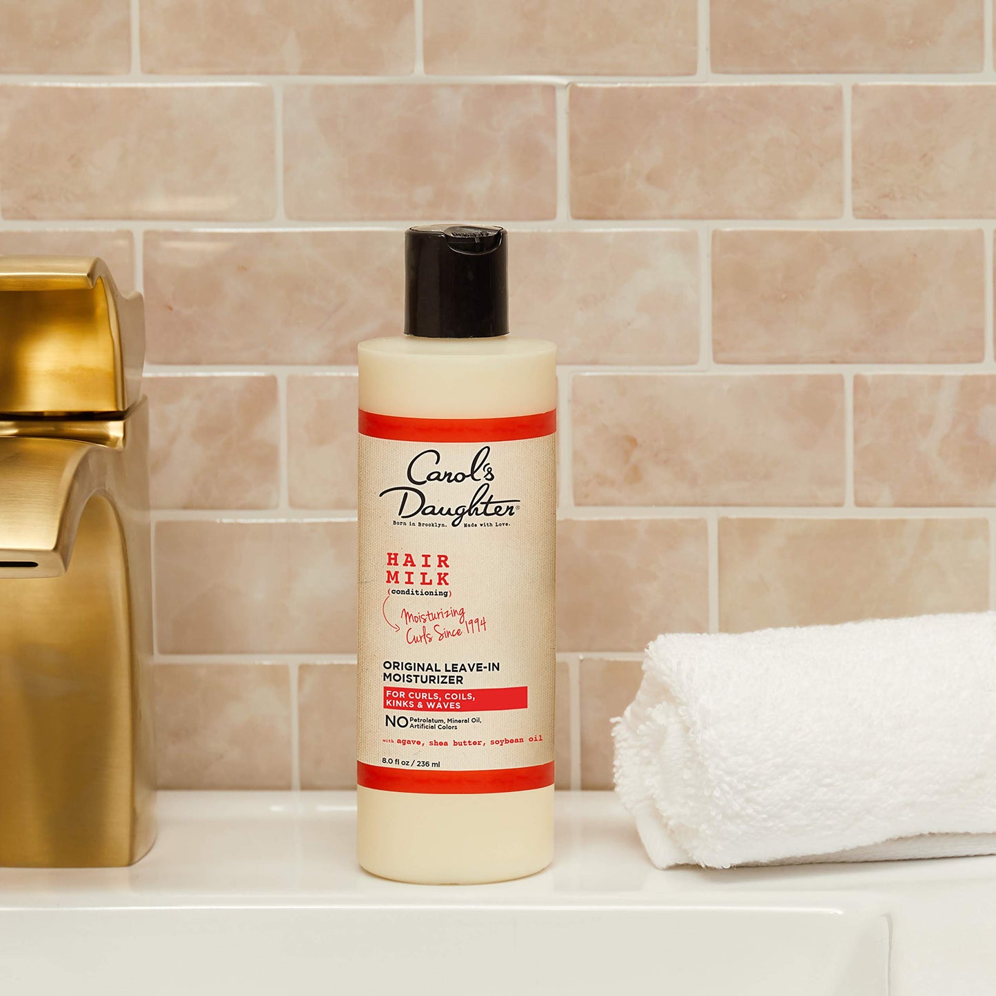 Curly Hair Products by Carol's Daughter, Hair Milk Original Leave-In Moisturizer for Curls, Coils and Waves with Agave and Shea Butter, 8 Fl Oz (Packaging May Vary)