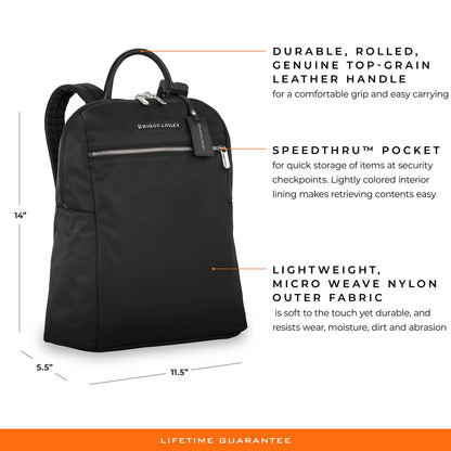 Briggs & Riley Slim Backpack, Black, One Size