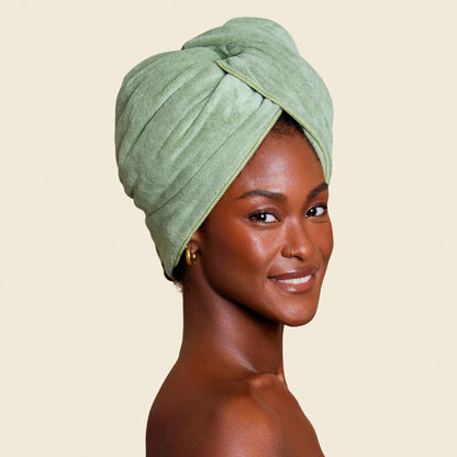 Rizos Curls Ultra-Absorbent Microfiber Hair Towel Wrap - Fast-Drying, Frizz & Breakage Prevention with Secure Band for All Hair Types