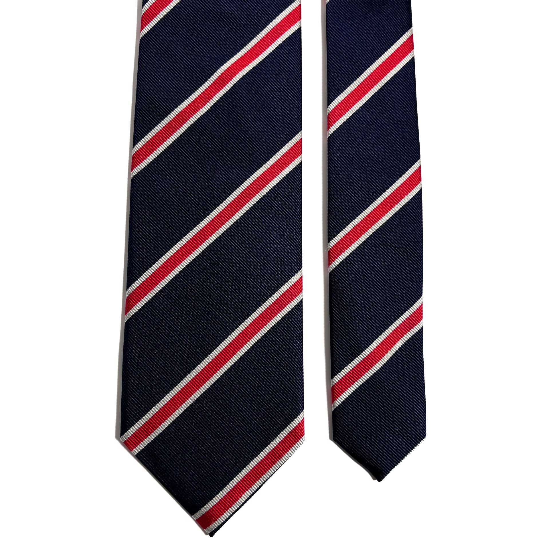 Navy Blue & Red Silk Repp Tie-2