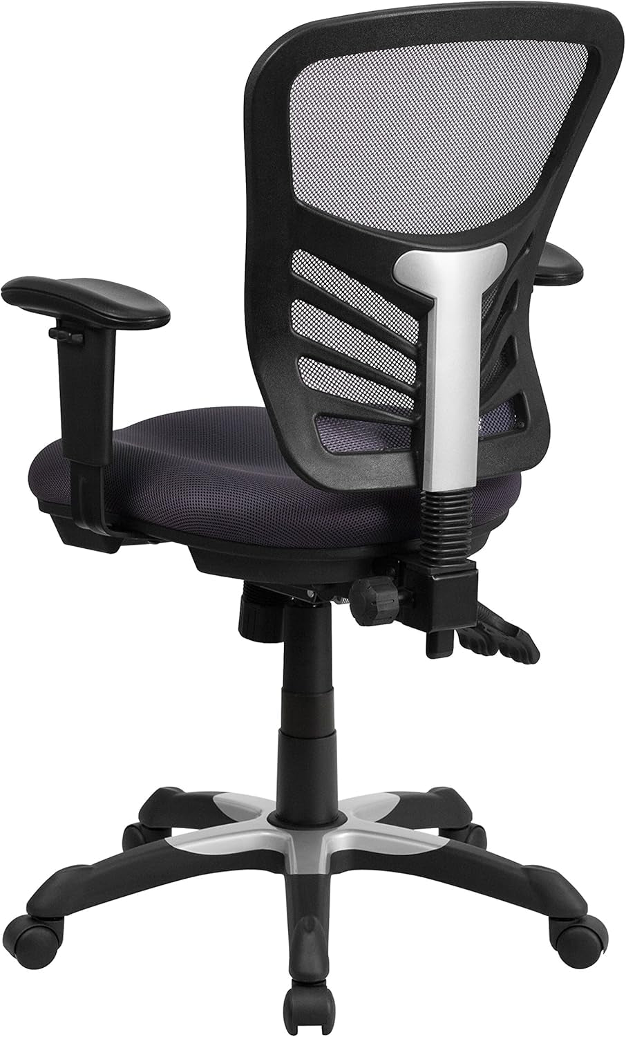 Nicholas Mid-Back Swivel Office and Gaming Chair, Ergonomic Mesh Office Chair with Adjustable Lumbar Support and Height, Dark Gray-4