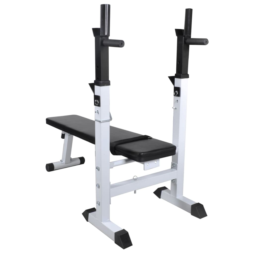 vidaXL Workout Bench with Weight Rack, Barbell and Dumbbell Set198.4 lb-4