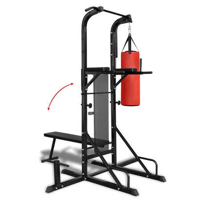 vidaXL Power Tower with Sit-up Bench and Boxing Bag-4