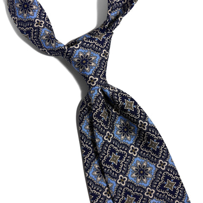 Midnight & Light Blue Mosaic Silk Tie-1