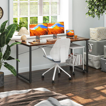 54 Inch Computer Desk, Modern Simple Style Desk for Home Office, Study Student Writing Desk, Vintage-3