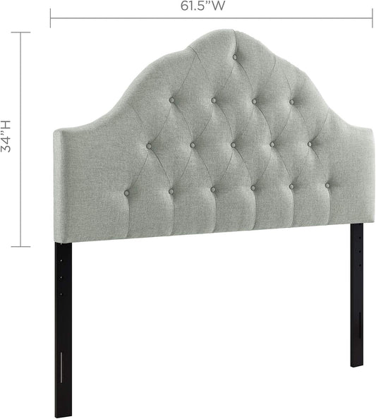 Tufted Linen Upholstered Queen Headboard with High Arch-1