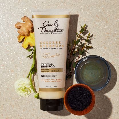 Carol's Daughter X Coco Gauff Goddess Strong Bundle: Hair Care Kit with Shampoo, Conditioner, Leave-In Treatment and Scalp Oil, 4 Items