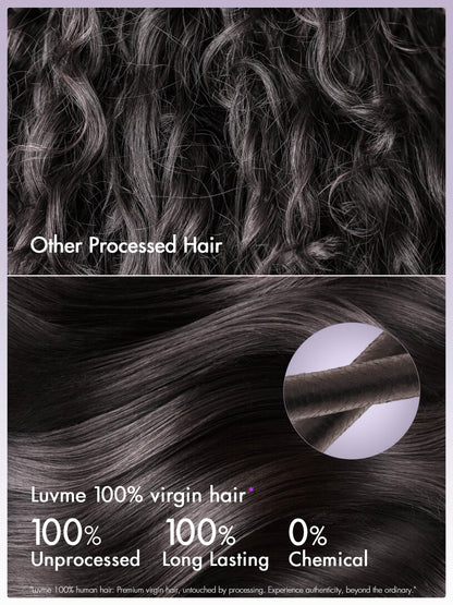 LUVME HAIR 14" Gorgeous Loose Wave Lace Front Wigs, Human Hair, Mid Parted, Natural Black