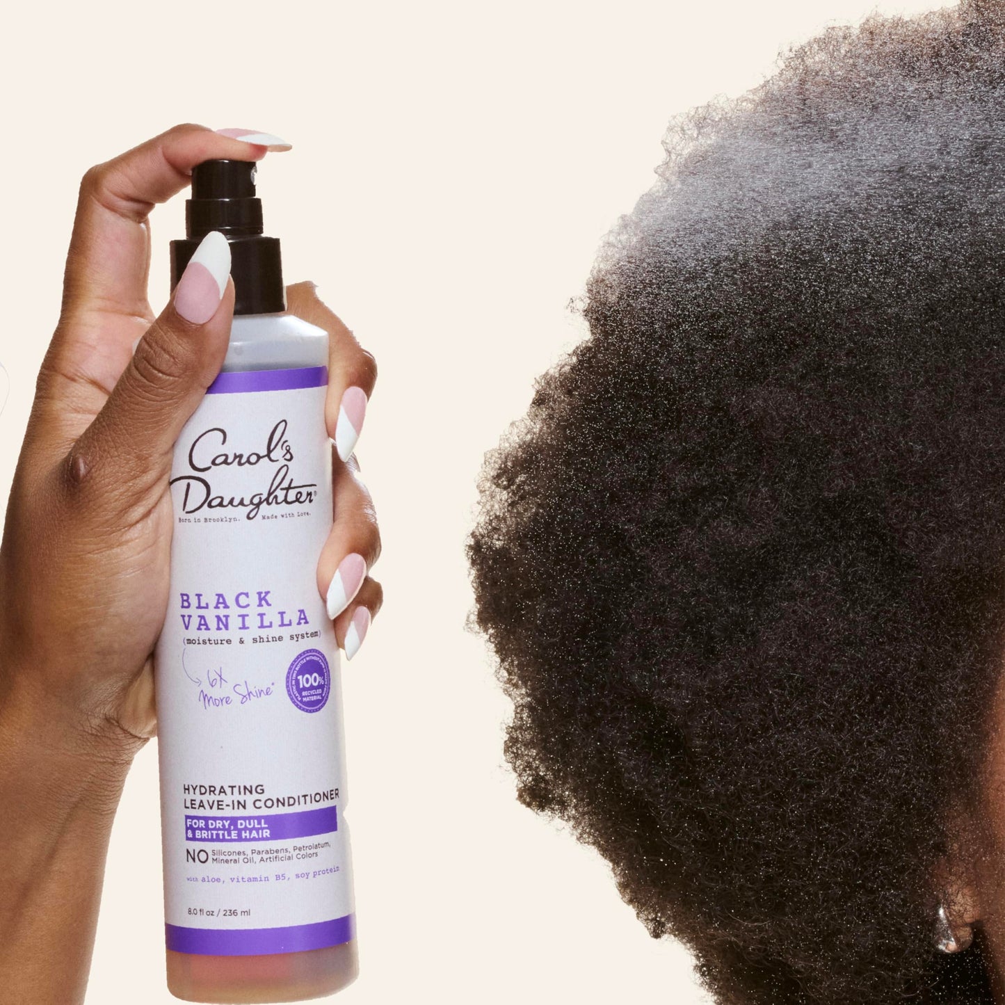 Carol's Daughter Black Vanilla Leave In Conditioner for Curly, Wavy or Natural Hair, Moisturizing Hair Care for Dry, Dull or Brittle Hair, 8 Fl Oz
