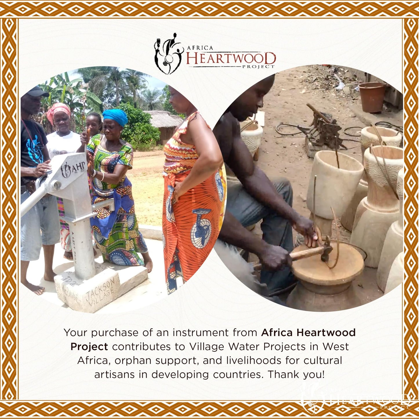 Africa Heartwood Project African Oware Mancala Board - Folding Rounded Shape, Hand-Carved Solid Wood with Mask Design, 48 Seeds and Instructions Included