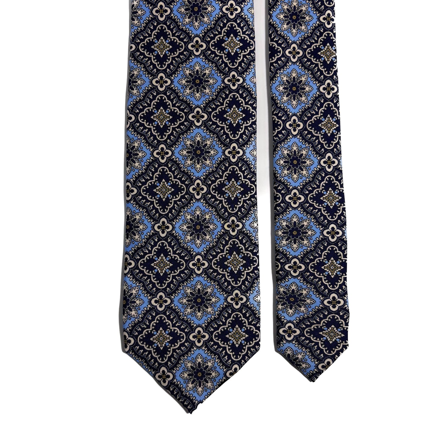 Midnight & Light Blue Mosaic Silk Tie-2