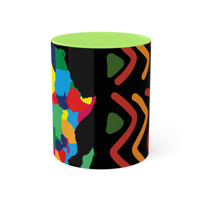 THE AFRICA MAP Colorful Mugs, 11oz by SobG Designs