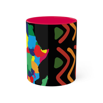 THE AFRICA MAP Colorful Mugs, 11oz by SobG Designs
