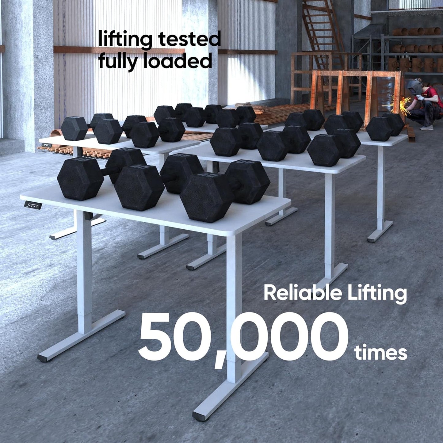 Electric Standing Desk Adjustable Height, Stand up Home Office Desk, 40X24 Inches Sit Stand Desk with Memory Preset, White-3