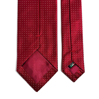 Red Polka Dot Silk Jacquard Tie-3