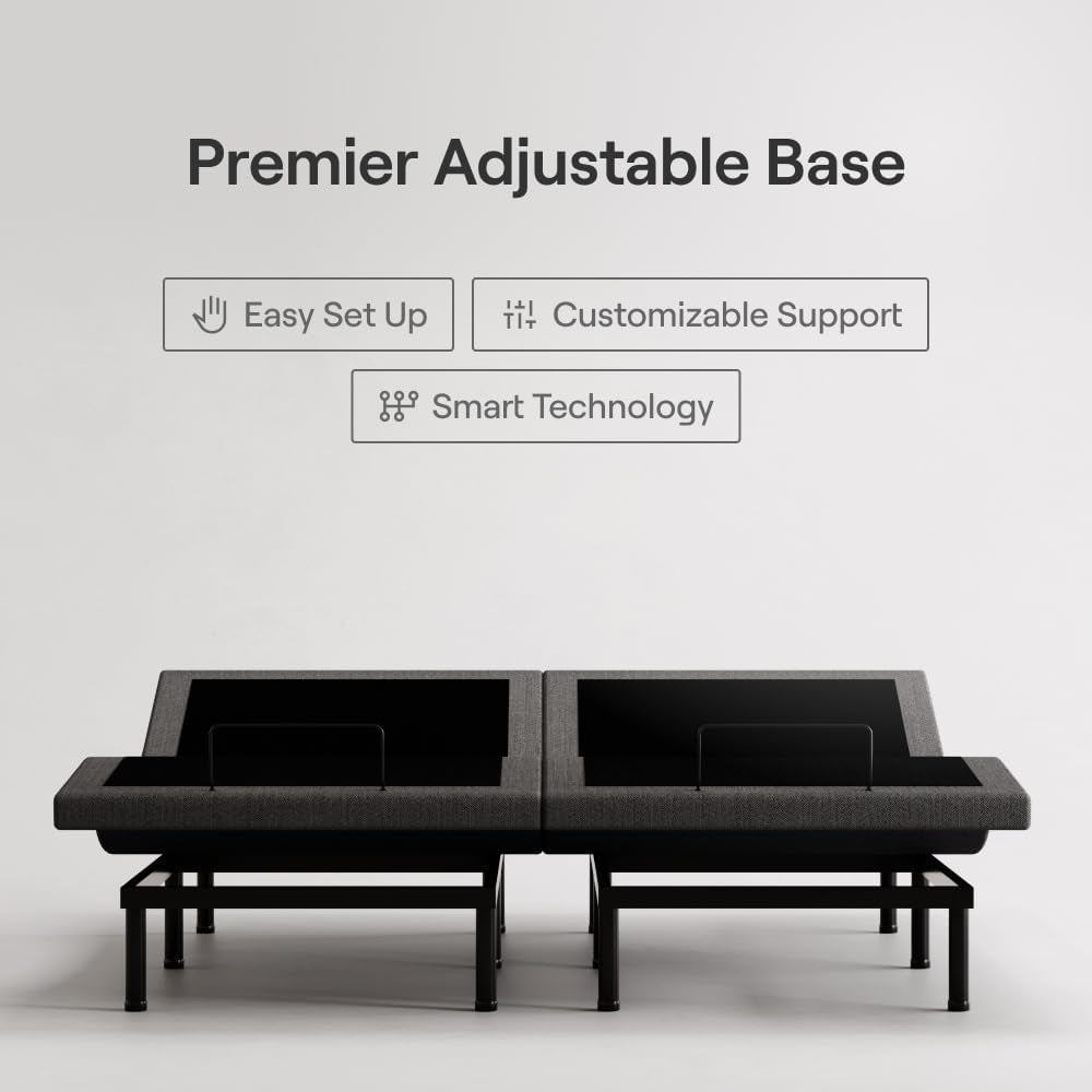 Split King Adjustable Base with Hybrid Mattress Set-2