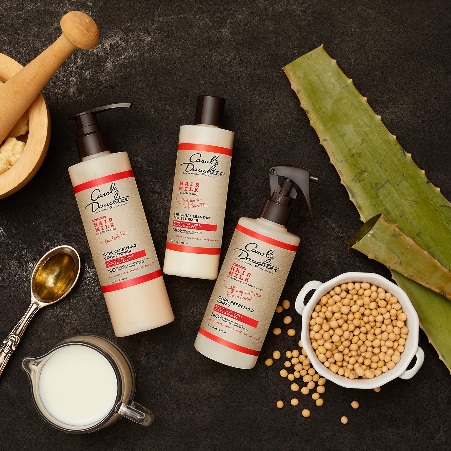 Curly Hair Products by Carol's Daughter, Hair Milk Original Leave-In Moisturizer for Curls, Coils and Waves with Agave and Shea Butter, 8 Fl Oz (Packaging May Vary)