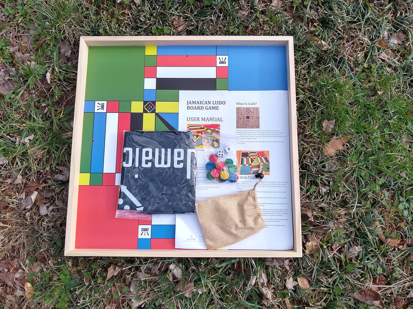 JAMAICANLUDO Jamaican Ludo Original Edition | 24in x 24in Board Game | Family Game Night Activity | Fun Easy Multi-Player Entertainment (4 Players, Ages 6+)