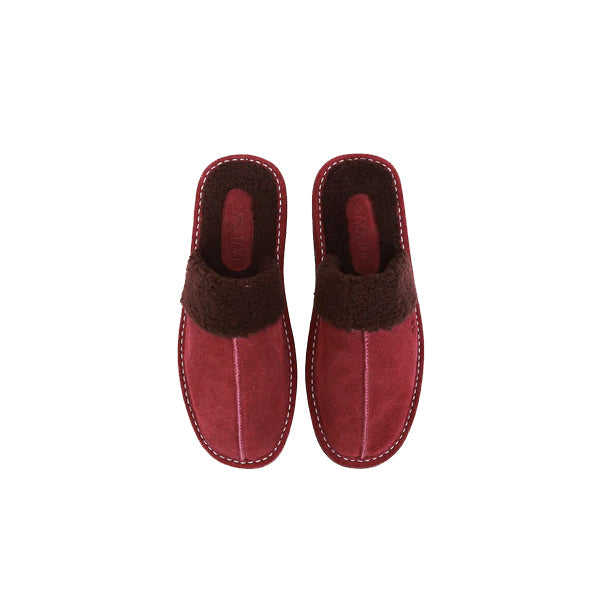 Dahlia Women's Fashion Cow Split Leather Fur Mules-3