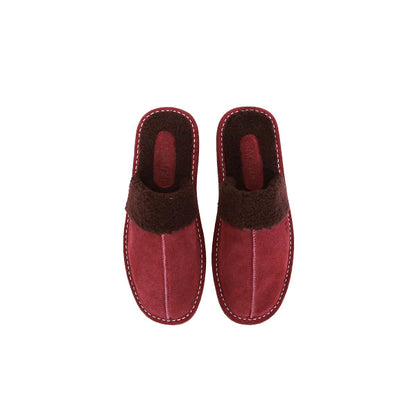 Dahlia Women's Fashion Cow Split Leather Fur Mules-3