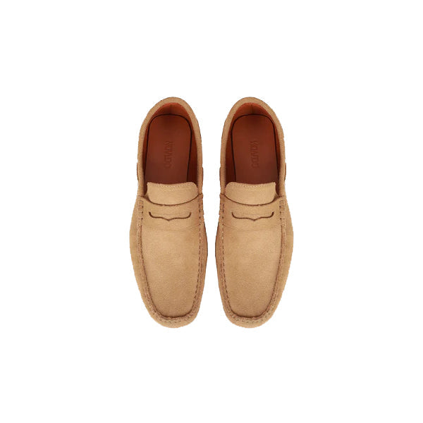 Hayden Men's Premium Camel Suede Leather Mules Camel & White-3