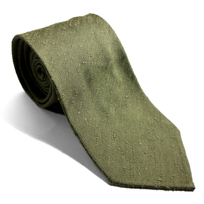 Untipped Sage Green Silk Shantung Tie-0