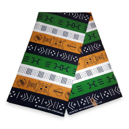 6 Yards | African Print "Mudcloth" Bogolan Inspired Print Fabric 100% Cotton | Ankara Fabric-0