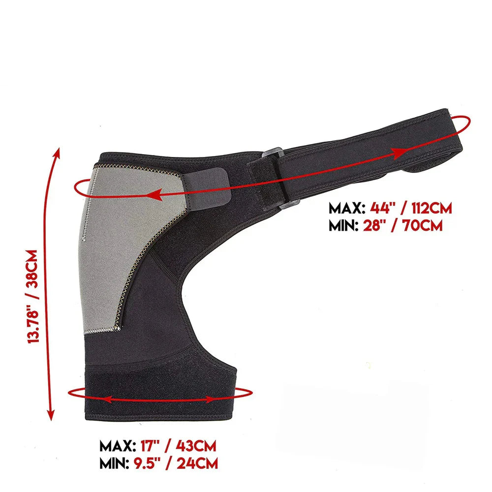 Adjustable Neoprene Shoulder Support Brace Compression Strap Black-2