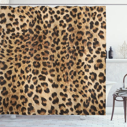 Animal Print Shower Curtain with Hooks Included