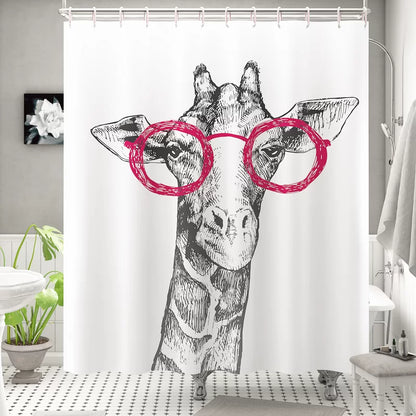 Animal Print Shower Curtain with Hooks Included