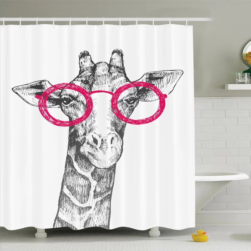Animal Print Shower Curtain with Hooks Included