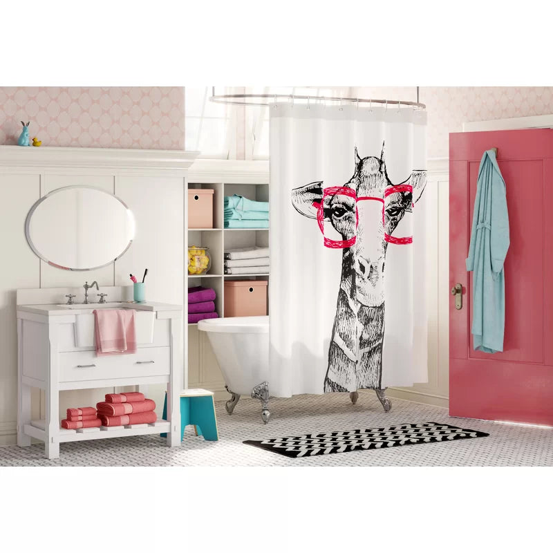 Animal Print Shower Curtain with Hooks Included