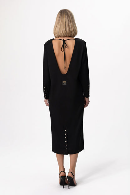 Indulge in the epitome of sophistication with our Elegant Open-Back Dress