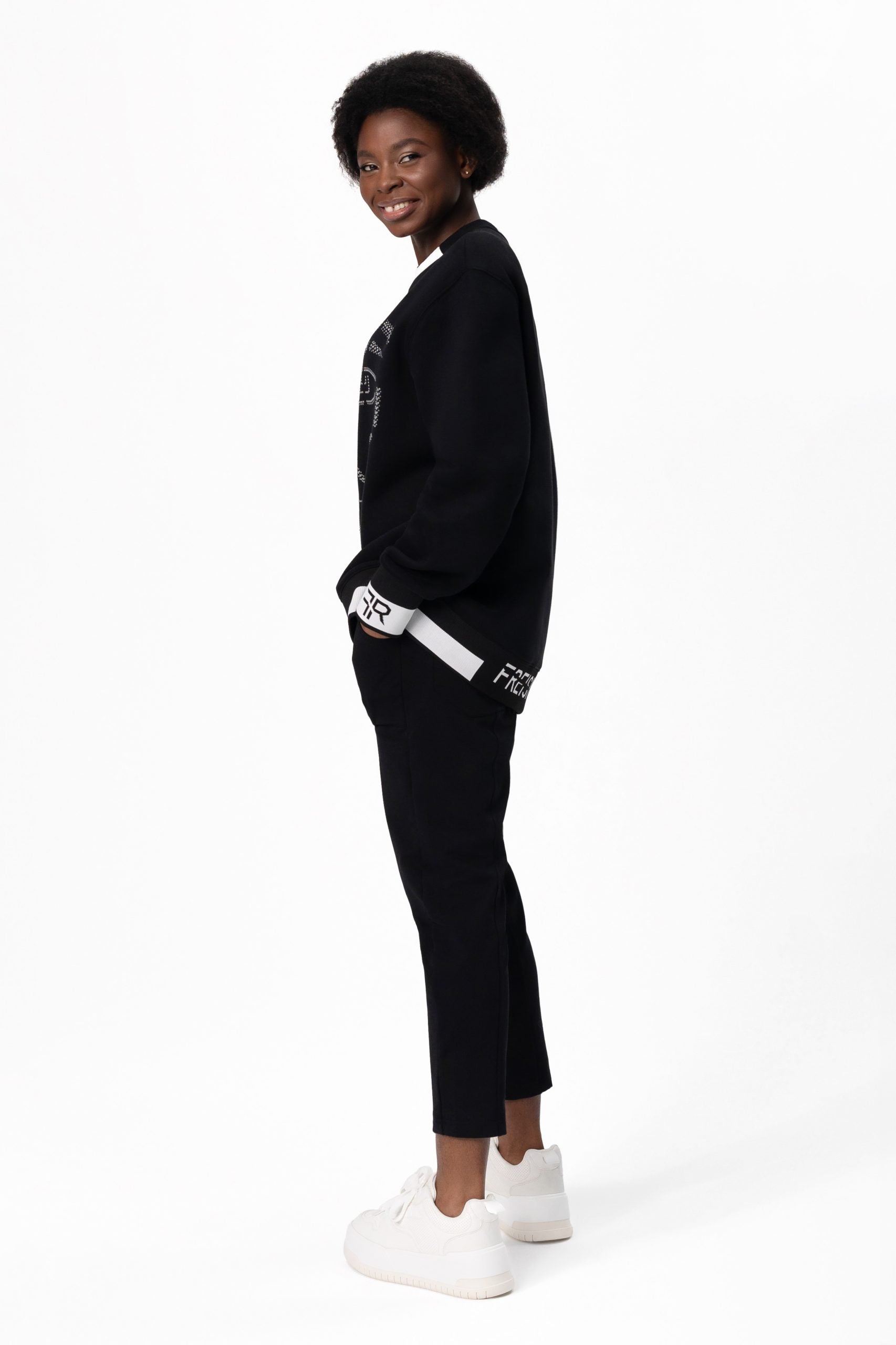 Crystal-Encrusted Unisex Sweatshirt with the crystal-encrusted face 