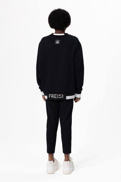 Crystal-Encrusted Unisex Sweatshirt with the crystal-encrusted face silhouette on the front is a nod to motifs from the Freisi paintings collection
